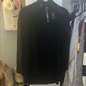 Black Asymmetrical 3/4 inch Sleeve Top